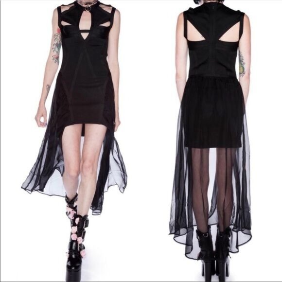 UNIF Dresses & Skirts - UNIF Godspeed Bandage Cut Out Sheer Maxi Dress size Small